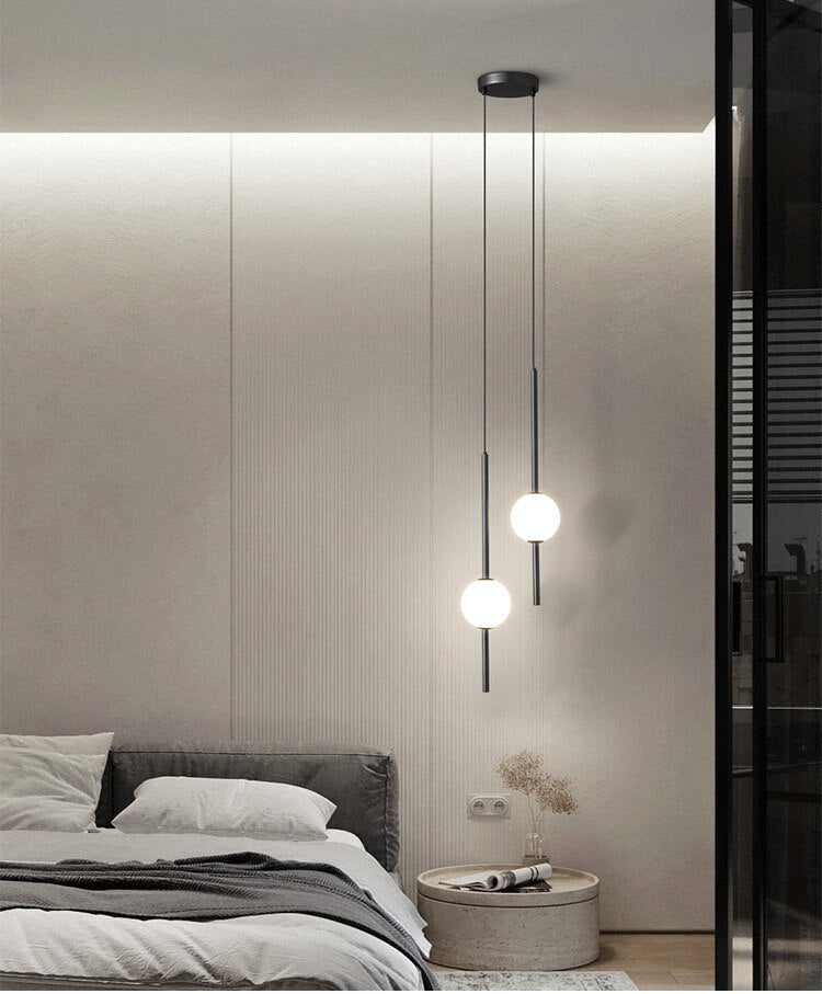 Modern Nickel-Plated LED Hanging Lamp with Adjustable Cord