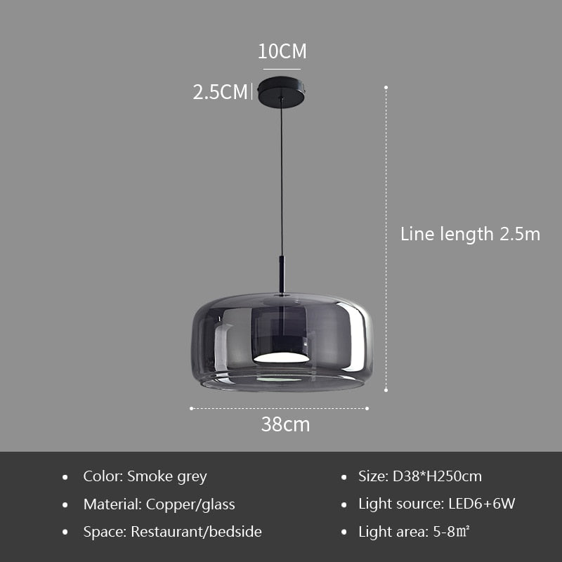 Modern LED Hanging Lamp with Iron Finish for Dining Room, Kitchen & Bedroom