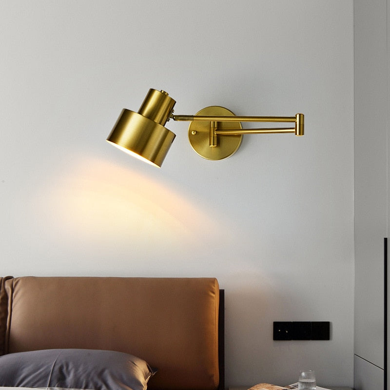 Adjustable Swing Long Arm LED Wall Lamp for Bedroom, Reading & Interior Decor