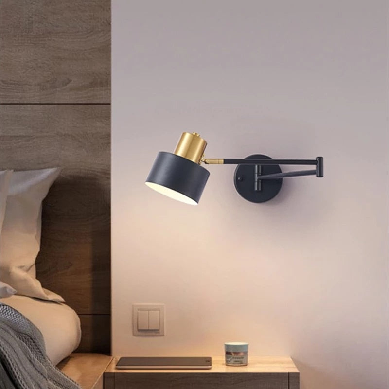 Adjustable Swing Long Arm LED Wall Lamp for Bedroom, Reading & Interior Decor