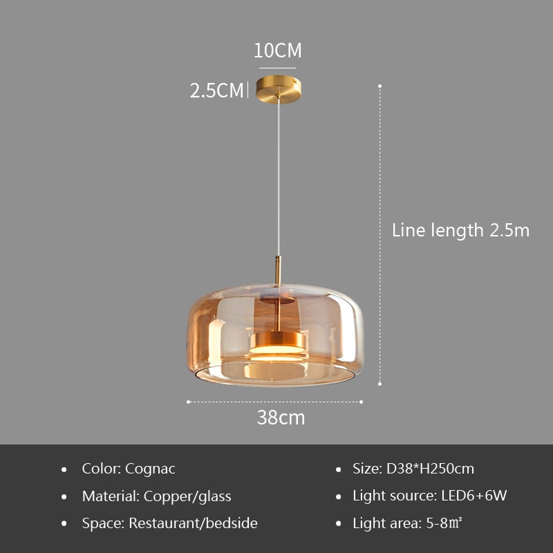 Modern LED Hanging Lamp with Iron Finish for Dining Room, Kitchen & Bedroom