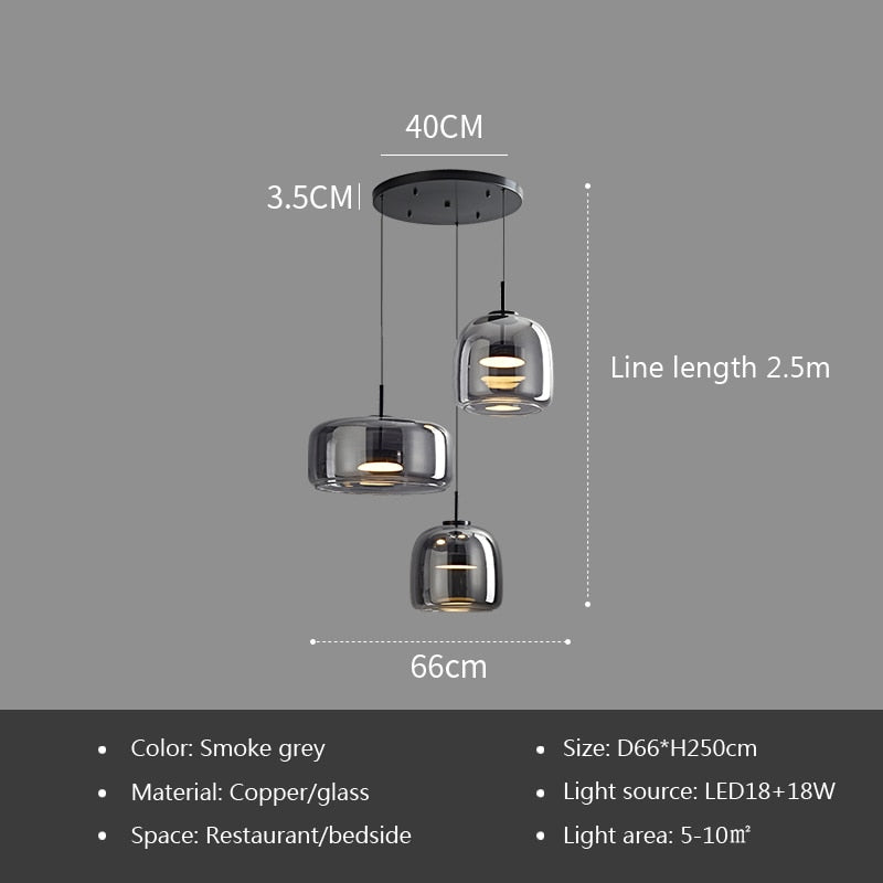 Modern LED Hanging Lamp with Iron Finish for Dining Room, Kitchen & Bedroom