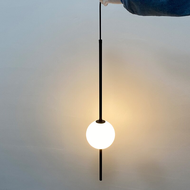 Modern Nickel-Plated LED Hanging Lamp with Adjustable Cord