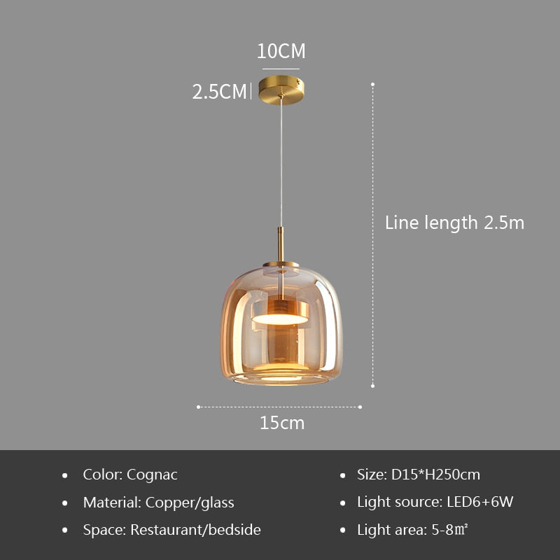 Modern LED Hanging Lamp with Iron Finish for Dining Room, Kitchen & Bedroom
