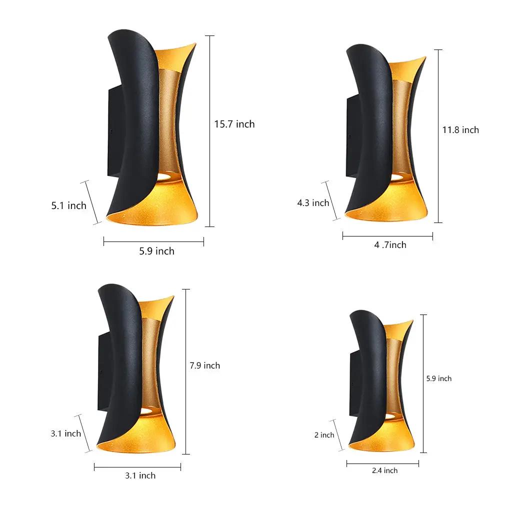 Curved LED Up & Down Wall Lights – Waterproof Modern Outdoor Lighting for Home & Building Facades venvolt