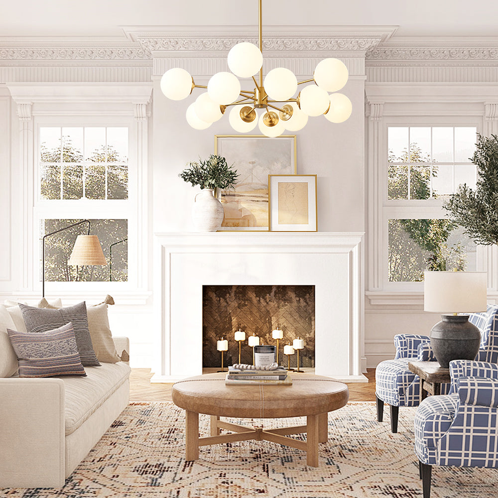 Modern Mid-Century Brass Ceiling Light Fixture