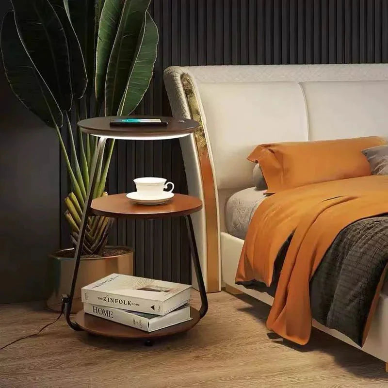 Smart Wood & Metal Bedside Table