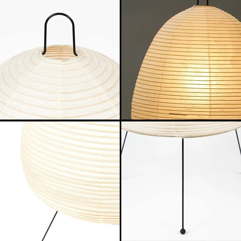 Noguchi Style Akari Lamp – Modern Japanese Paper Lantern Floor Light, Minimalist Handmade Lighting