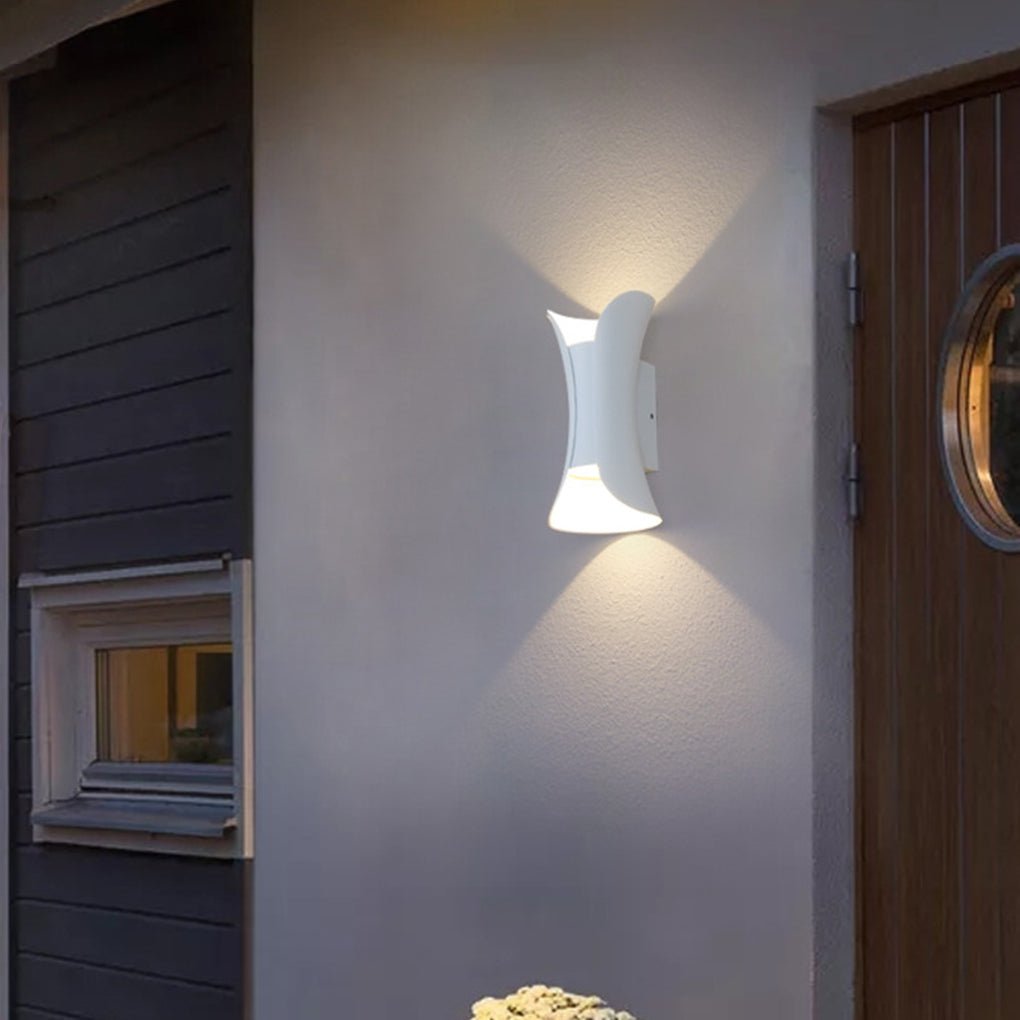 Curved LED Up & Down Wall Lights – Waterproof Modern Outdoor Lighting for Home & Building Facades