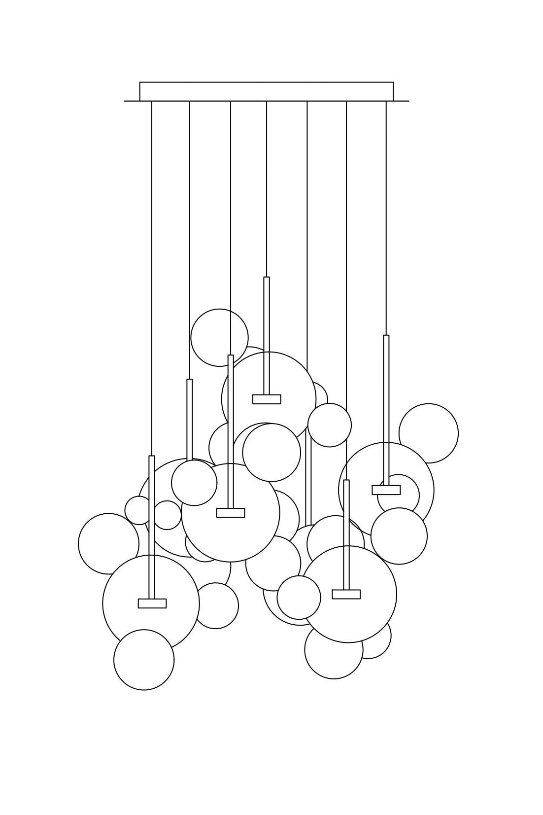 Hand-Blown Glass Ceiling Lamp for Living & Dining Room