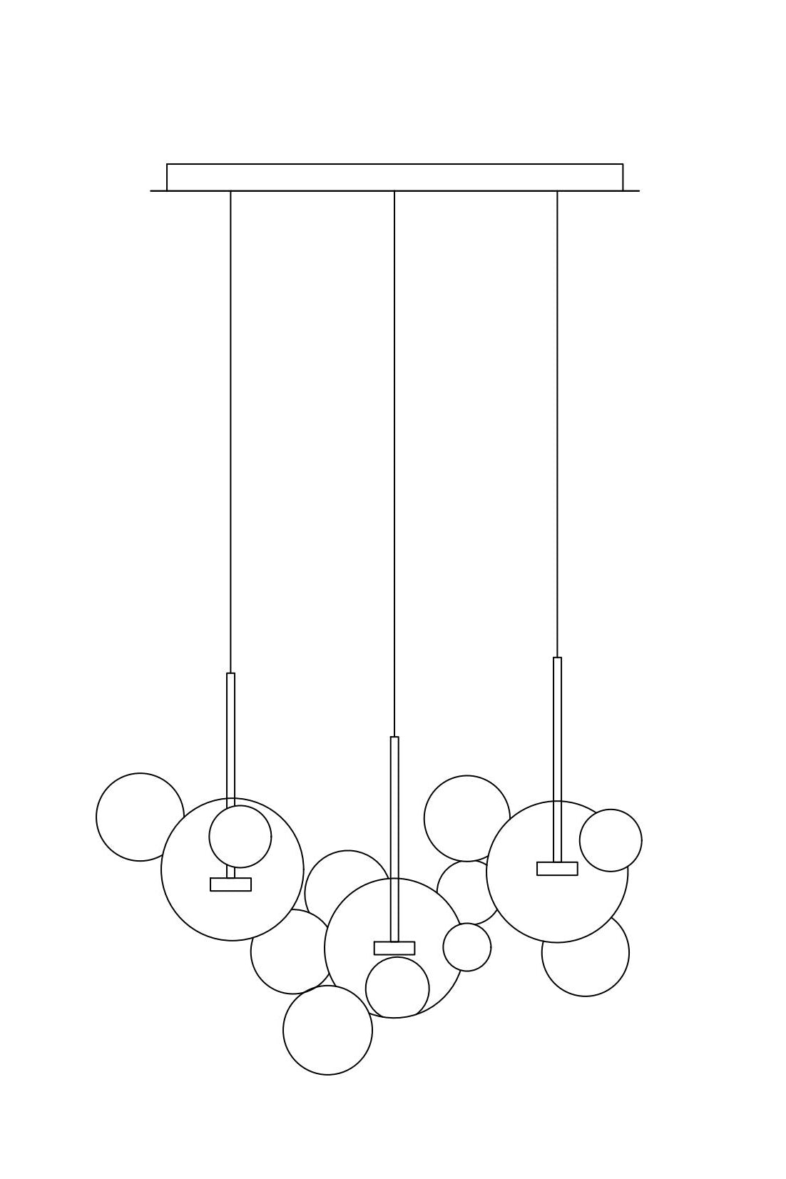 Hand-Blown Glass Ceiling Lamp for Living & Dining Room