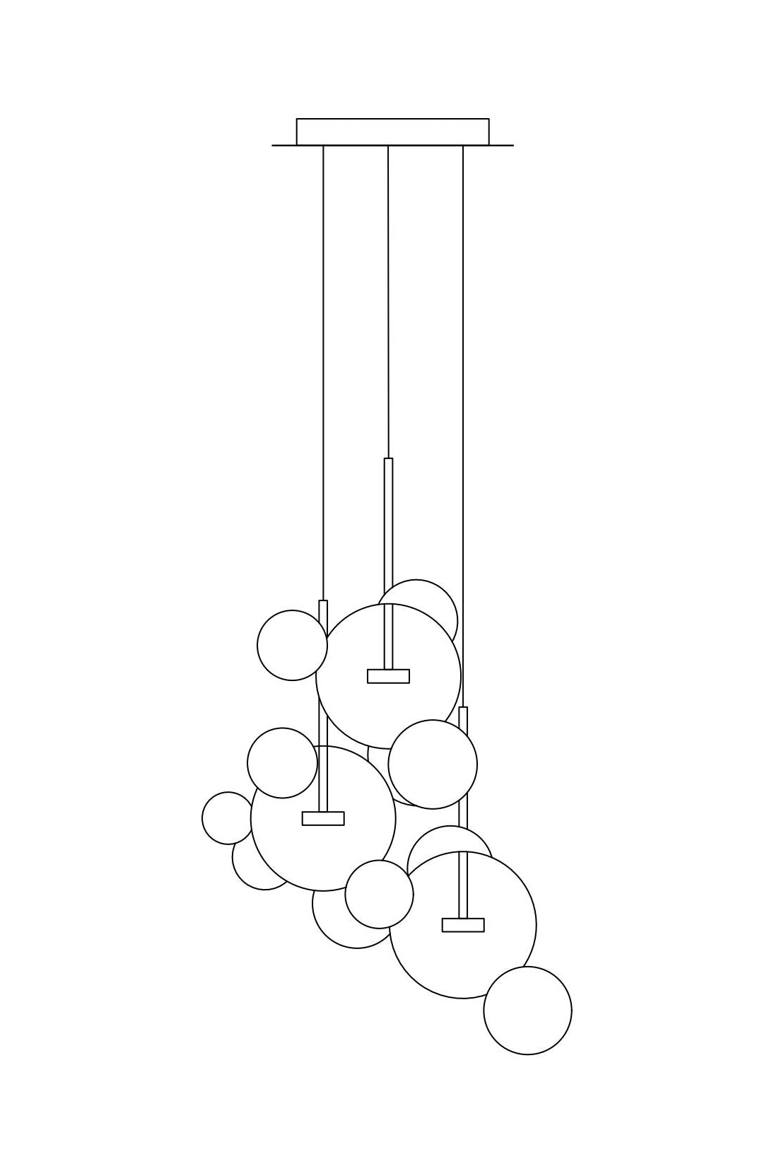 Hand-Blown Glass Ceiling Lamp for Living & Dining Room