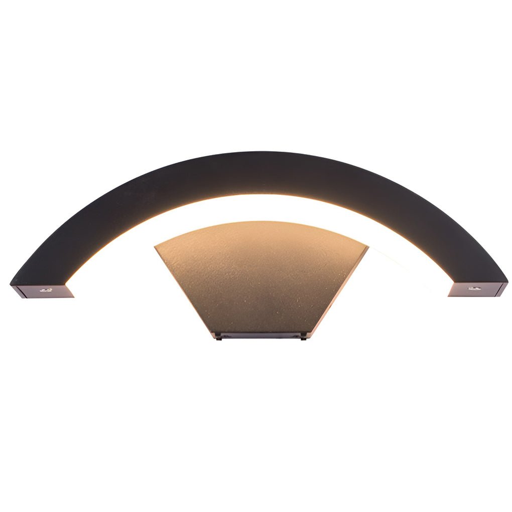 Classic Curved Glow LED Wall Light – Modern Outdoor Downlight Wall Mounted Sconce for Porch, Patio & Building Facade venvolt