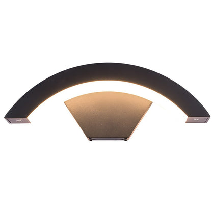Classic Curved Glow LED Wall Light – Modern Outdoor Downlight Wall Mounted Sconce for Porch, Patio & Building Facade