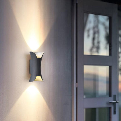 Curved LED Up & Down Wall Lights – Waterproof Modern Outdoor Lighting for Home & Building Facades