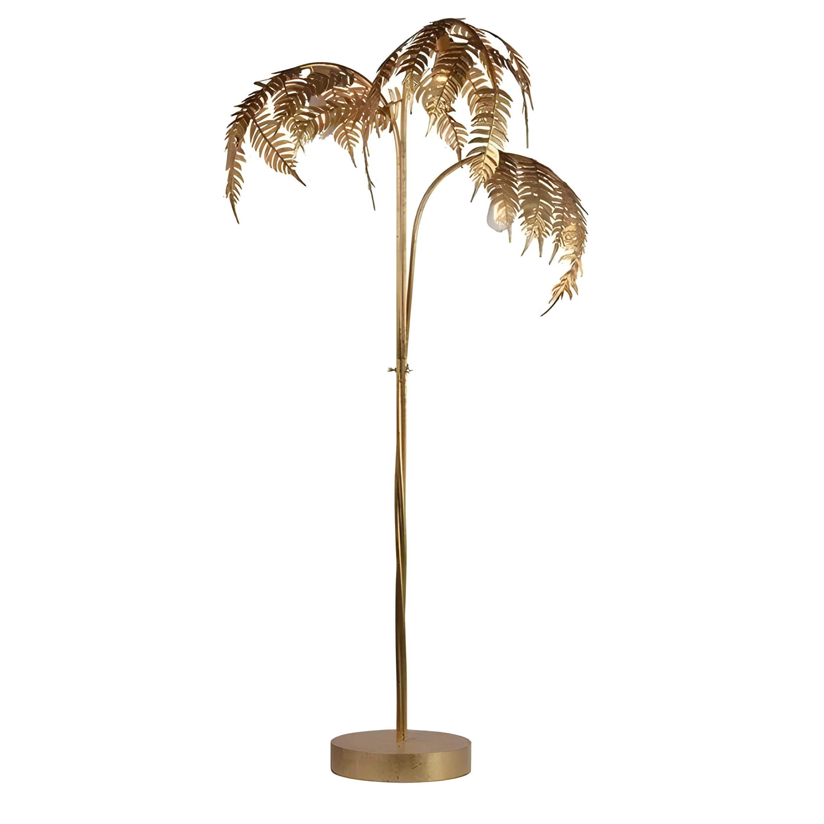 Golden Palm Tree Floor Lamp – Luxurious Gold Foil Statement Lighting for Living Room & Bedroom Décor