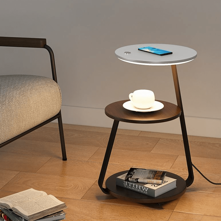 Smart Wood & Metal Bedside Table
