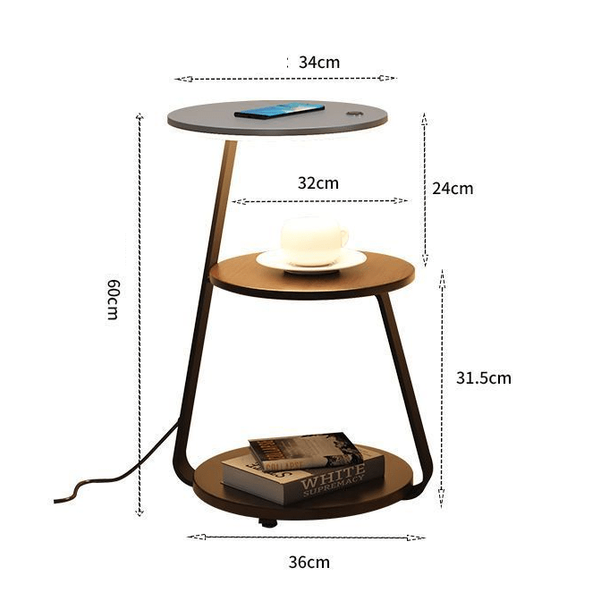 Smart Wood & Metal Bedside Table