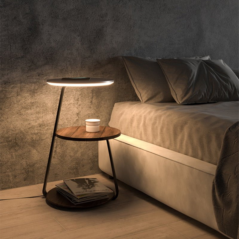 Smart Wood & Metal Bedside Table