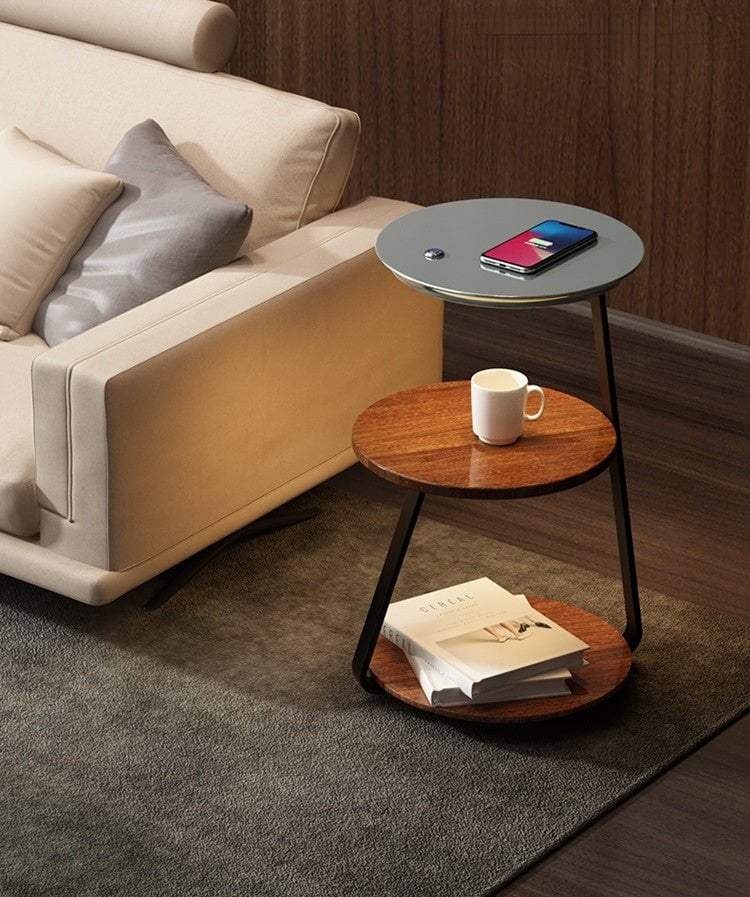 Smart Wood & Metal Bedside Table