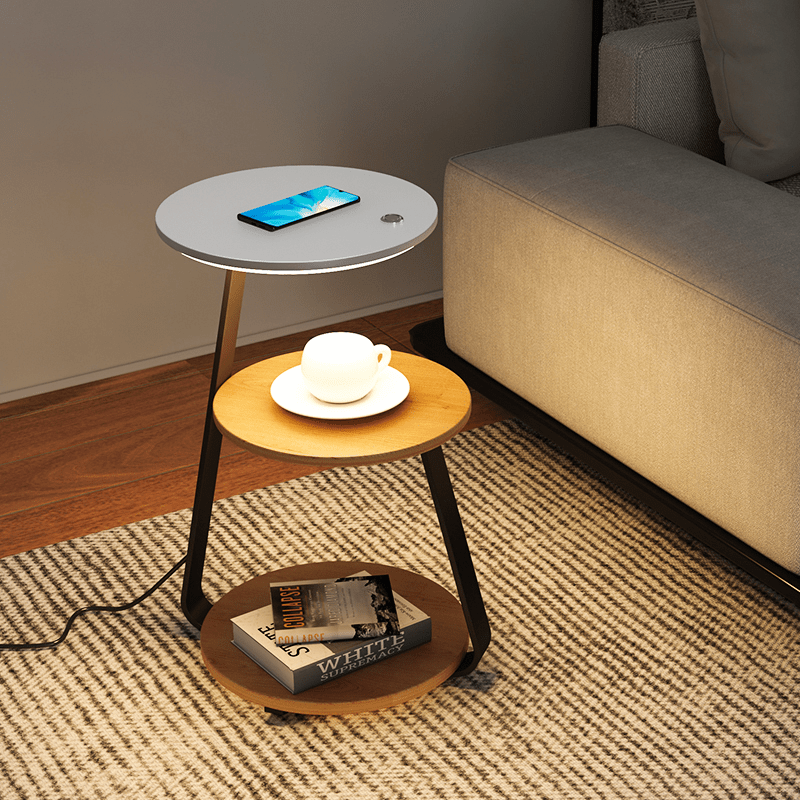 Smart Wood & Metal Bedside Table