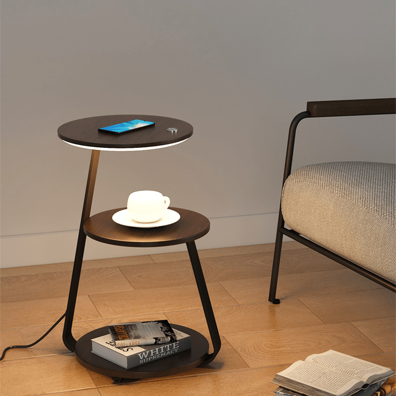 Smart Wood & Metal Bedside Table