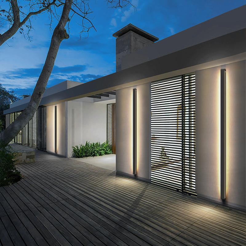 Long LED Linear Wall Lights – Dimmable RGB Modern Black Minimalist Lighting for Home, Hallway & Living Room Decor