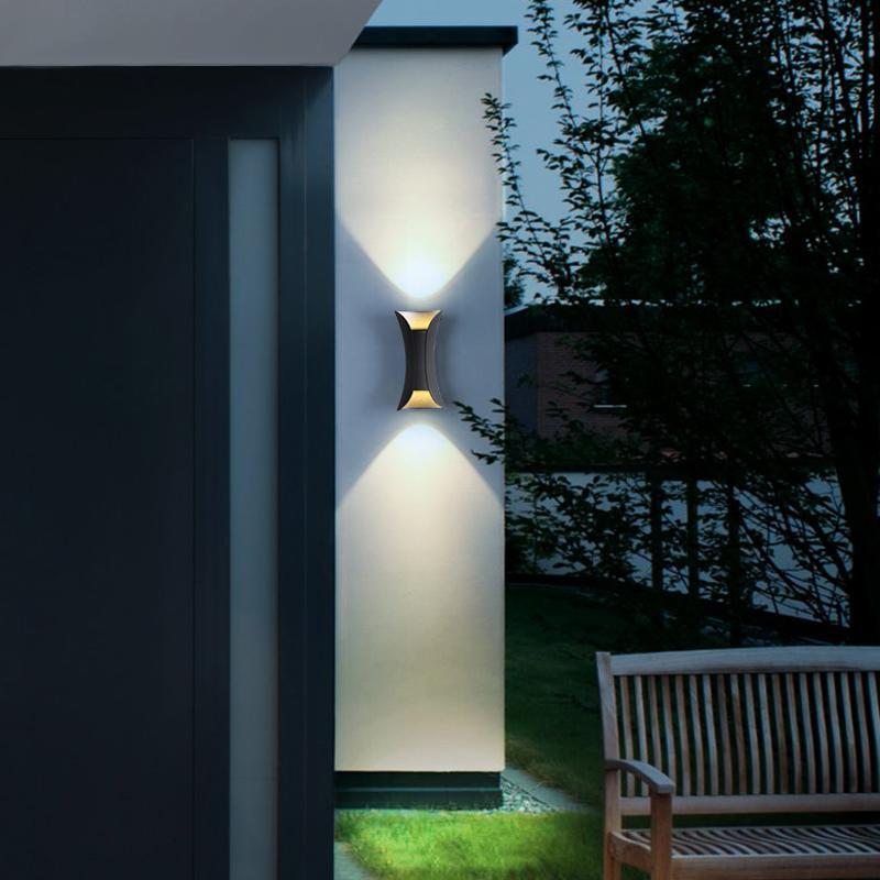 Curved LED Up & Down Wall Lights – Waterproof Modern Outdoor Lighting for Home & Building Facades
