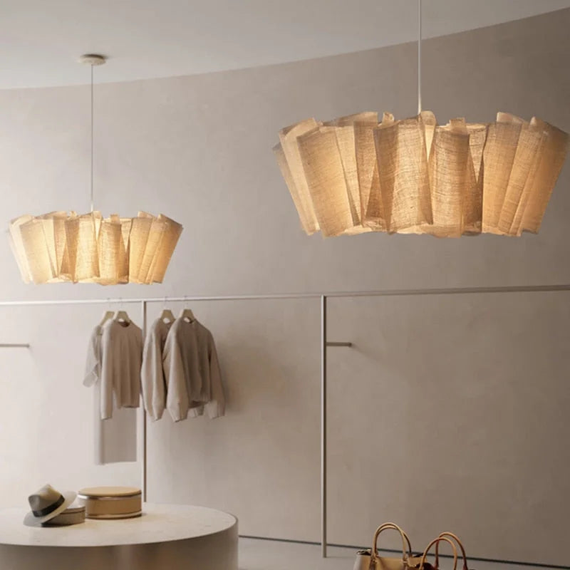Minimalist Pendant Light – Handmade Natural Lampshade for Modern Living and Dining Room