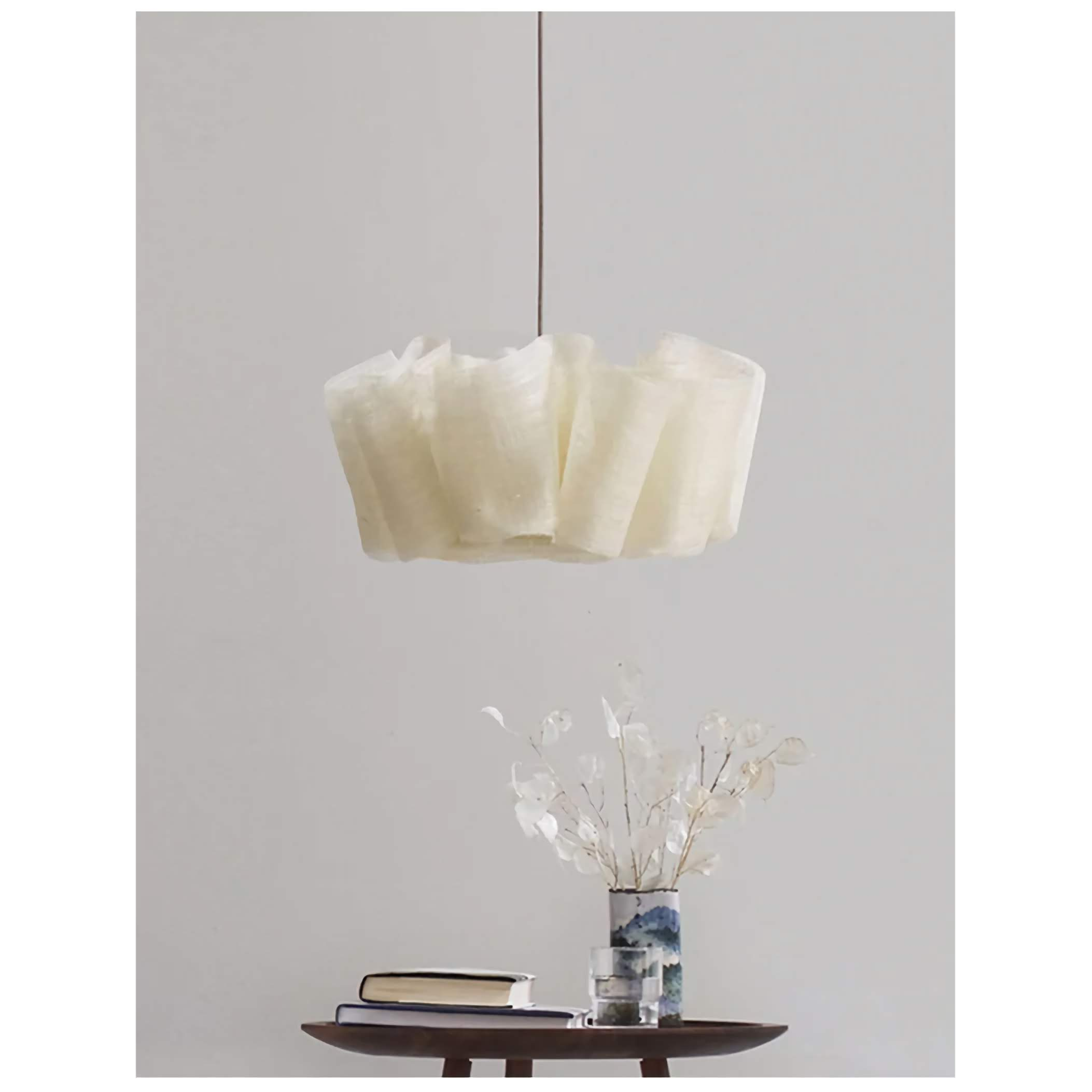 Minimalist Pendant Light – Handmade Natural Lampshade for Modern Living and Dining Room