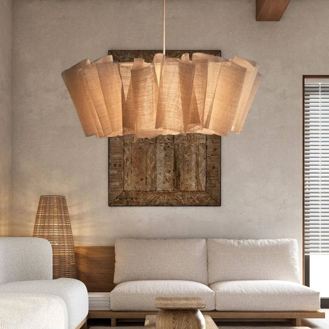 Minimalist Pendant Light – Handmade Natural Lampshade for Modern Living and Dining Room