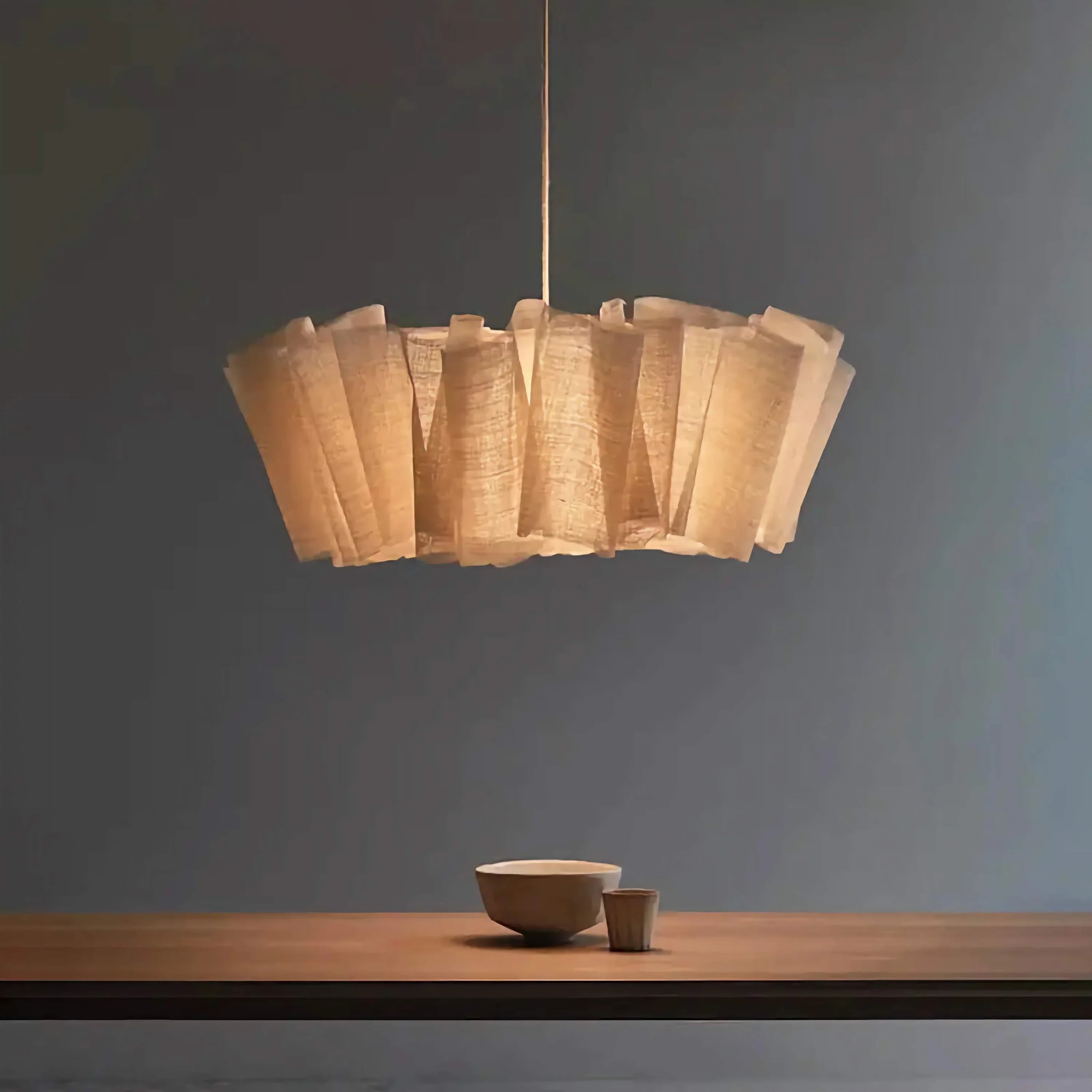 Minimalist Pendant Light – Handmade Natural Lampshade for Modern Living and Dining Room