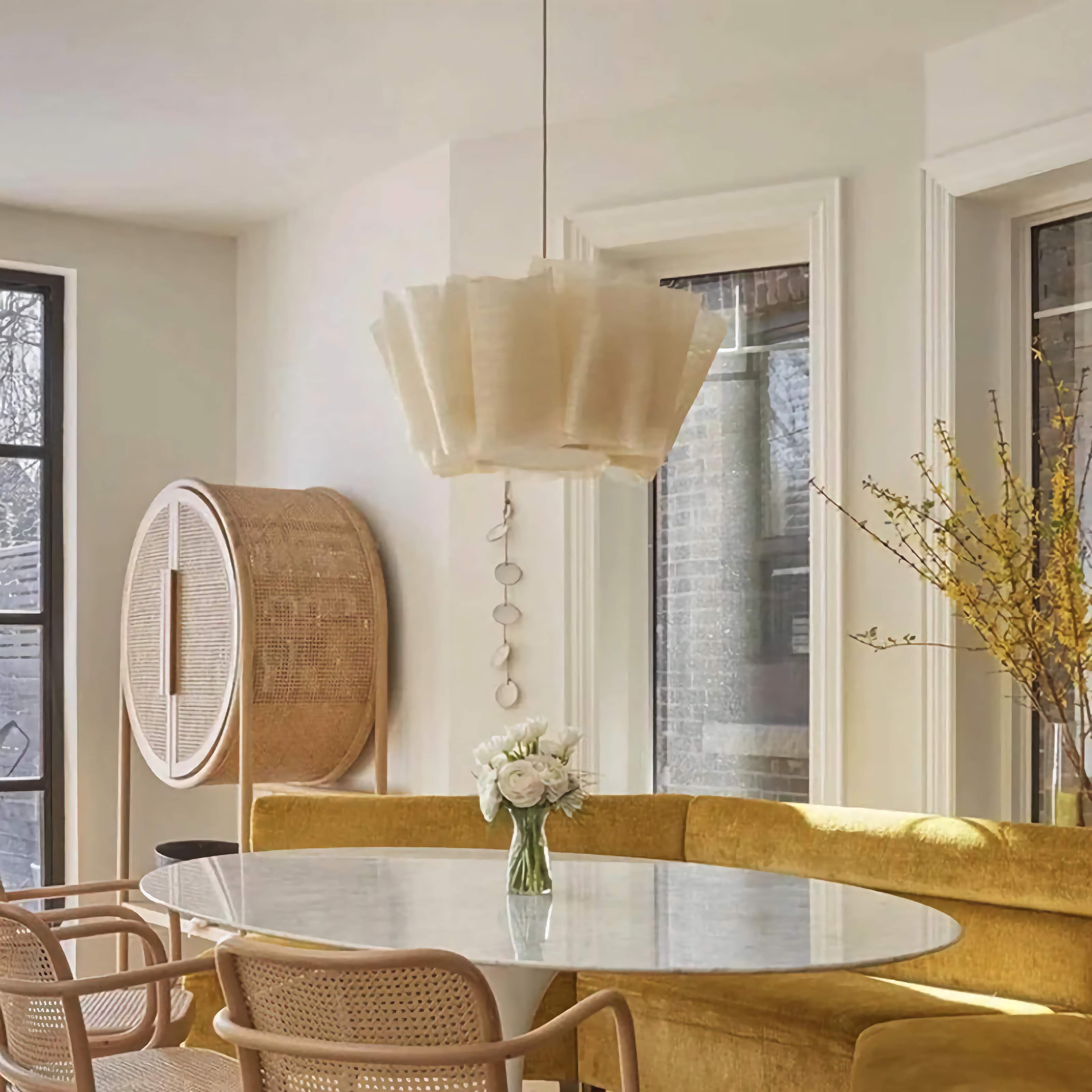 Minimalist Pendant Light – Handmade Natural Lampshade for Modern Living and Dining Room