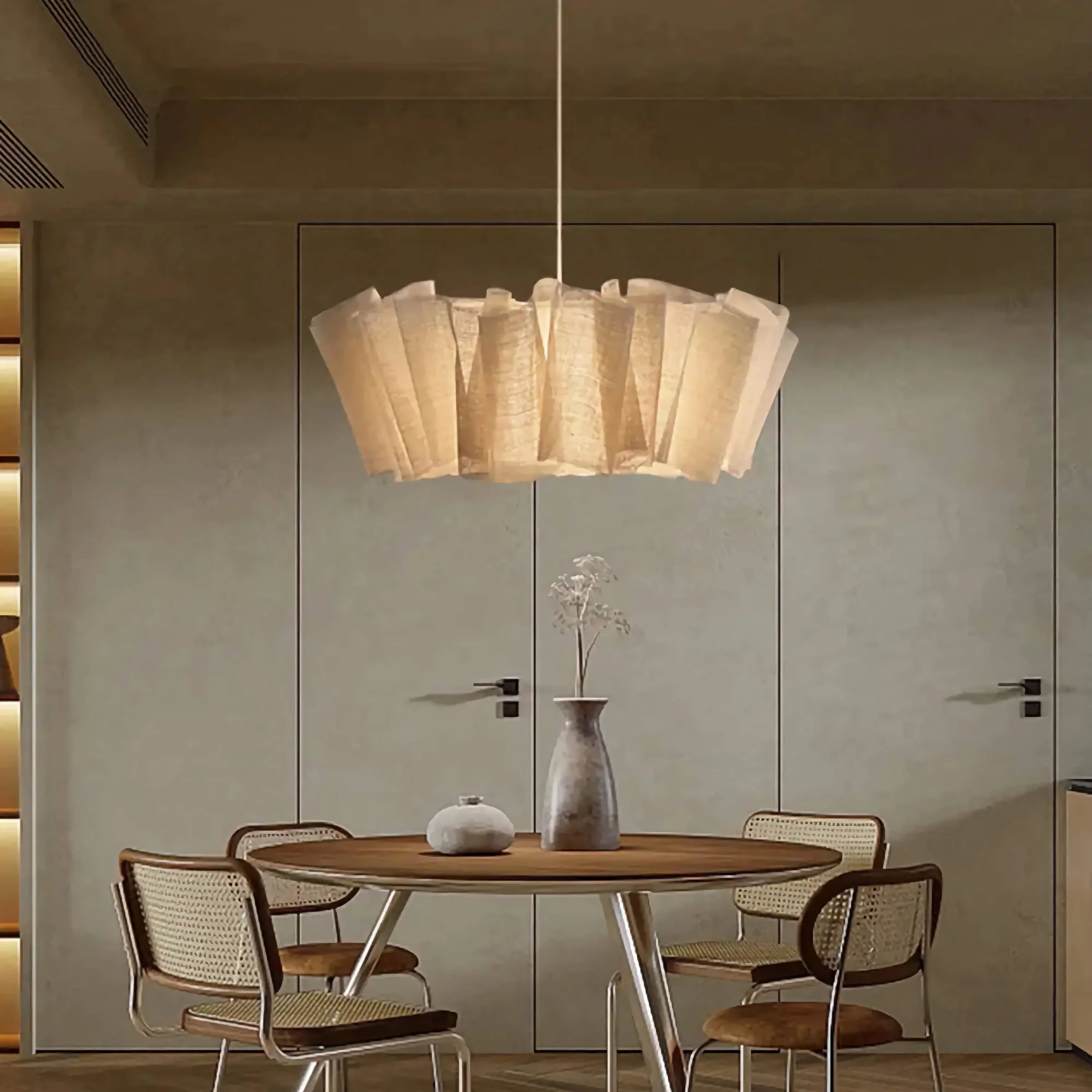 Minimalist Pendant Light – Handmade Natural Lampshade for Modern Living and Dining Room