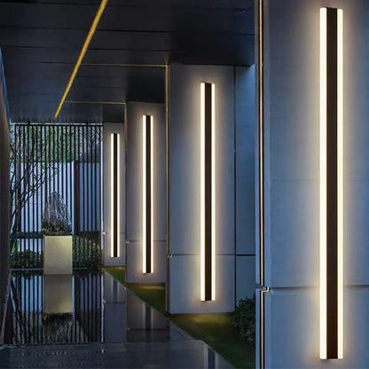 Linear LED Long Outdoor Wall Light – Minimalist Waterproof Exterior Wall Mount Lighting for Porch, Patio & Building Facade