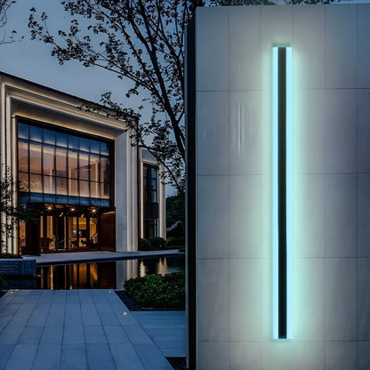 Linear LED Long Outdoor Wall Light – Minimalist Waterproof Exterior Wall Mount Lighting for Porch, Patio & Building Facade
