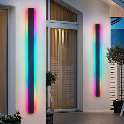Linear LED Long Outdoor Wall Light – Minimalist Waterproof Exterior Wall Mount Lighting for Porch, Patio & Building Facade
