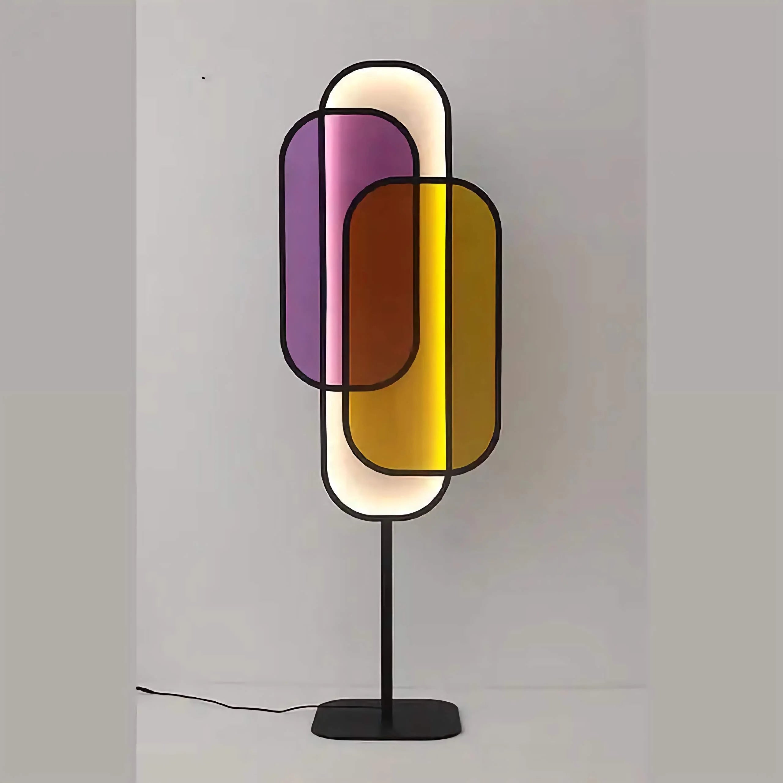 Modern Acrylic Floor Lamp – Sleek Iron Frame with Translucent Shades for Living Room & Office Lighting