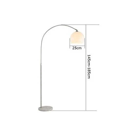 Modern Chrome Arc Floor Lamp – Elegant Curved Design with Frosted Glass Lampshade
