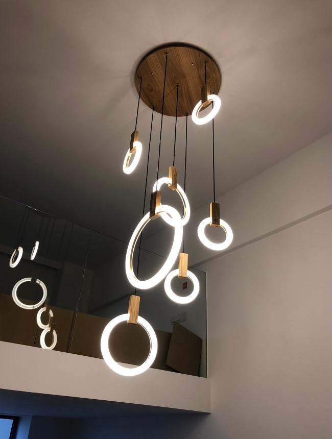 Multi-Ring LED Ceiling Light for Staircase, Dining & Living Room
