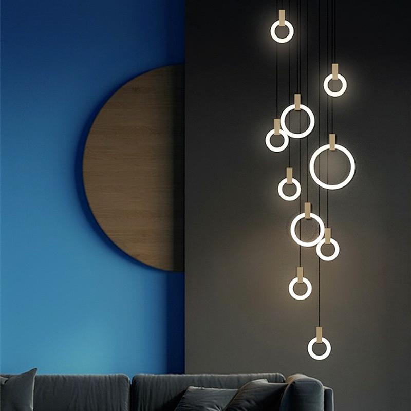 Multi-Ring LED Ceiling Light for Staircase, Dining & Living Room