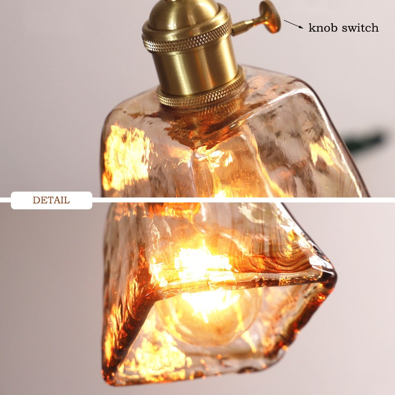 Nordic Modern Brass Glass Pendant Light for Kitchen, Dining Room & Bedroom