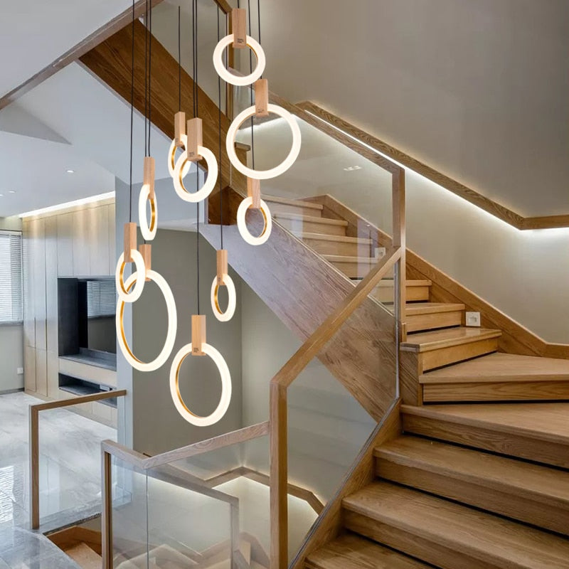 Multi-Ring LED Ceiling Light for Staircase, Dining & Living Room