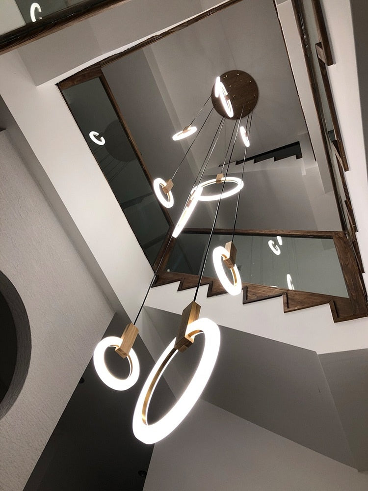 Multi-Ring LED Ceiling Light for Staircase, Dining & Living Room