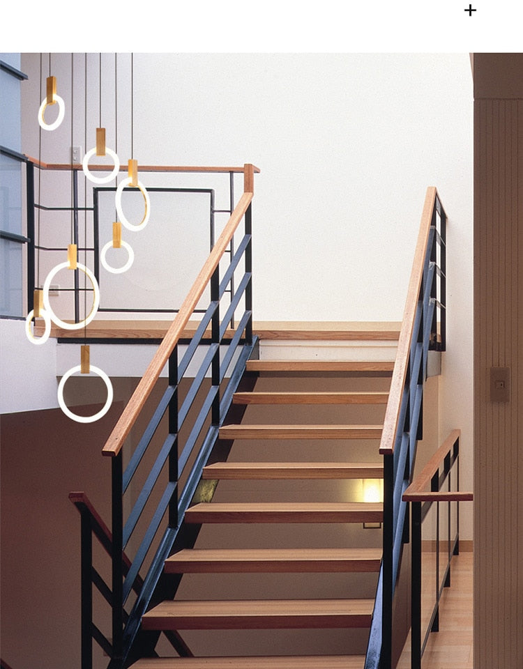 Multi-Ring LED Ceiling Light for Staircase, Dining & Living Room