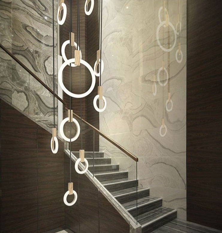 Multi-Ring LED Ceiling Light for Staircase, Dining & Living Room