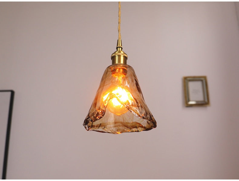 Nordic Modern Brass Glass Pendant Light for Kitchen, Dining Room & Bedroom