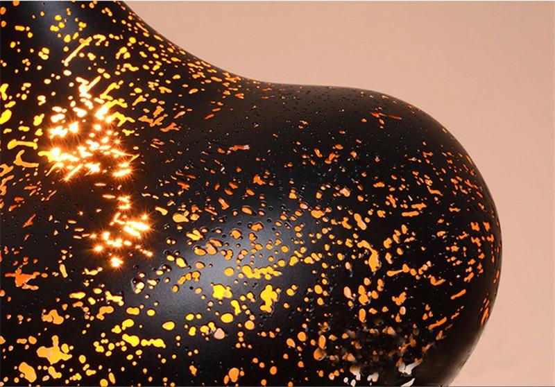 Vintage Iron Pendant Lamp – Nordic Loft Retro E27 Hanging Light with Etched Metal Shade