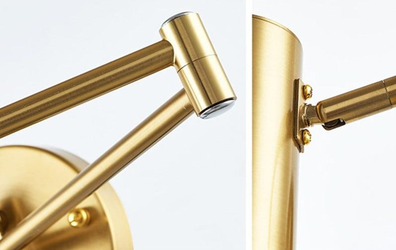 Brushed Brass Iron Wall Lamp with 4500K LED for Bedroom & Living Room