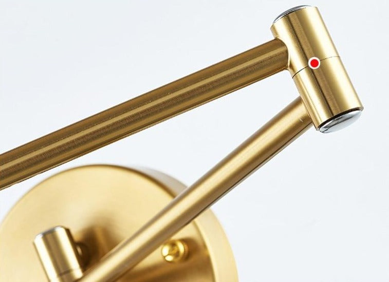 Brushed Brass Iron Wall Lamp with 4500K LED for Bedroom & Living Room